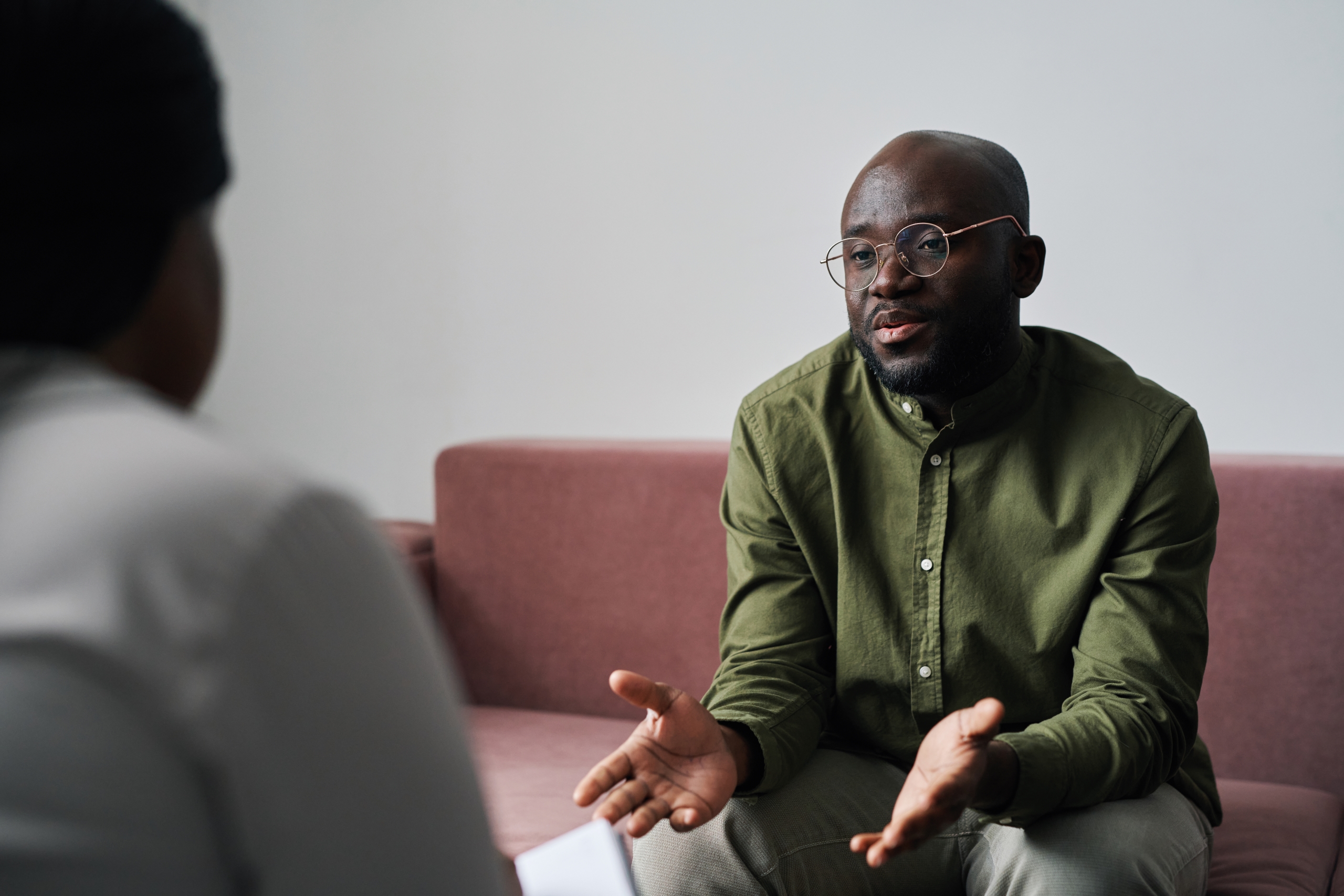 patient talking to their counsellor